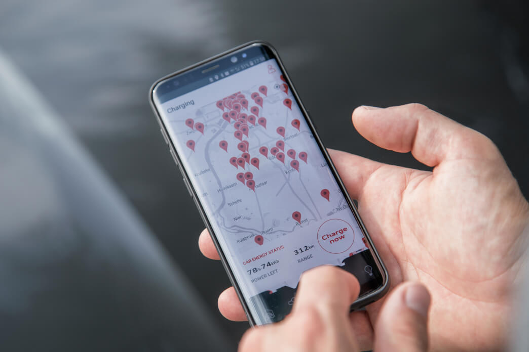 App charging electric vehicle